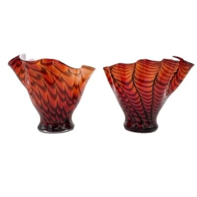 Pair of Vintage Handkerchief Wave Vases