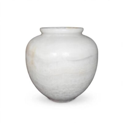 Vintage Hand-Carved Banded Onyx Statement Vase
