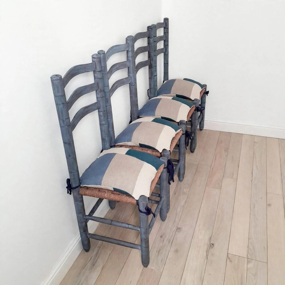 Set of 4 Patchwork Ladderback Chairs - Image 2