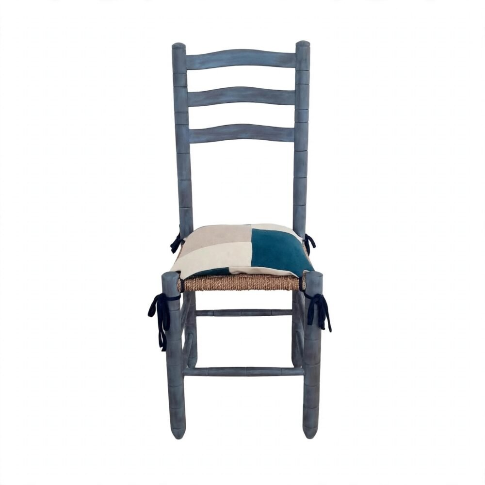Set of 4 Patchwork Ladderback Chairs