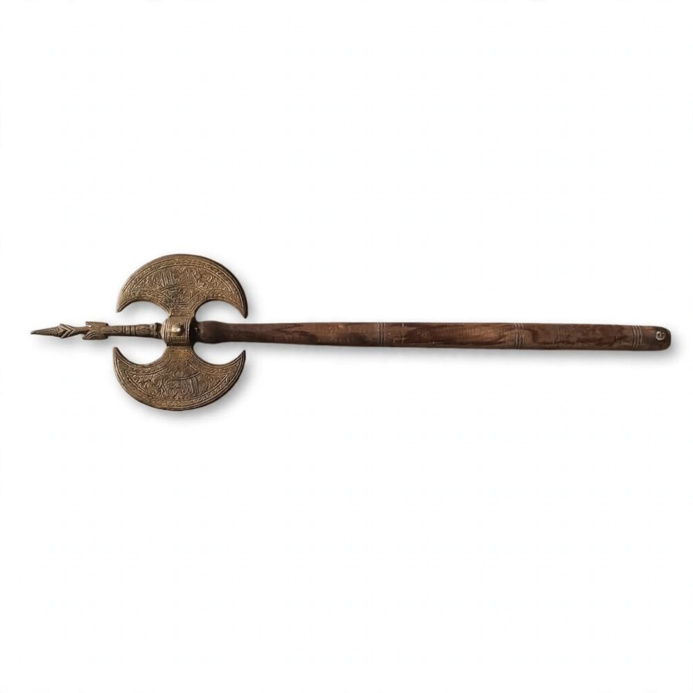 Vintage Double Crescent Tabarzin Battle Axe