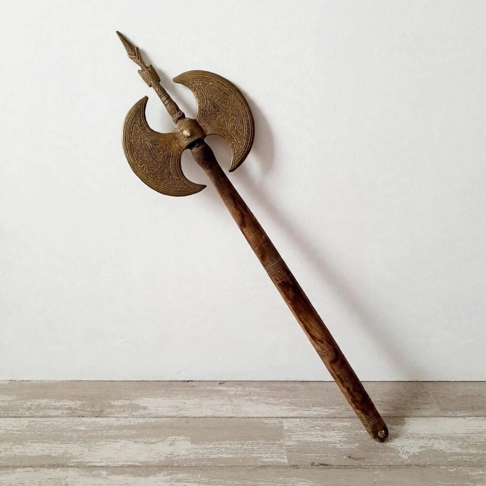 Vintage Double Crescent Tabarzin Battle Axe - Image 2