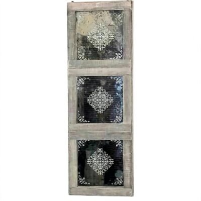The Teak Medallion Three-Tier Aged Mirror