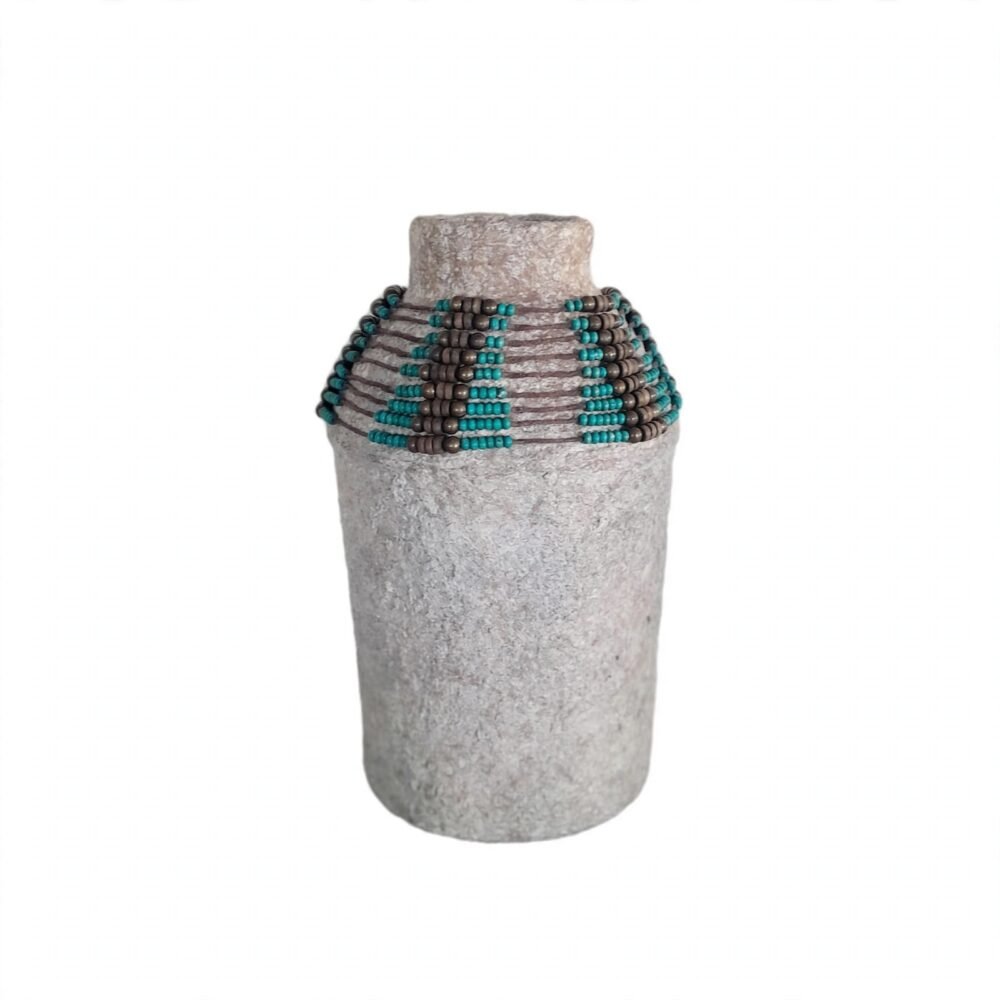 TALO Beaded Paper Clay Vase